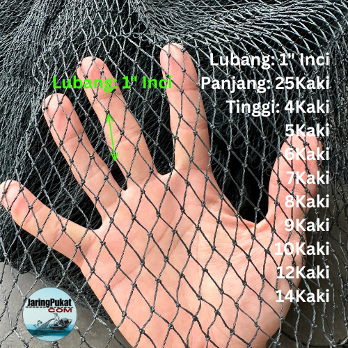 Jaring PE Pertanian/Ayam/Pagar Lubang 1" Inci, Tinggi 4Kaki,5Kaki, 6Kaki, 7Kaki, 8Kaki, 10Kaki & 12Kaki / Panjang 25Kaki