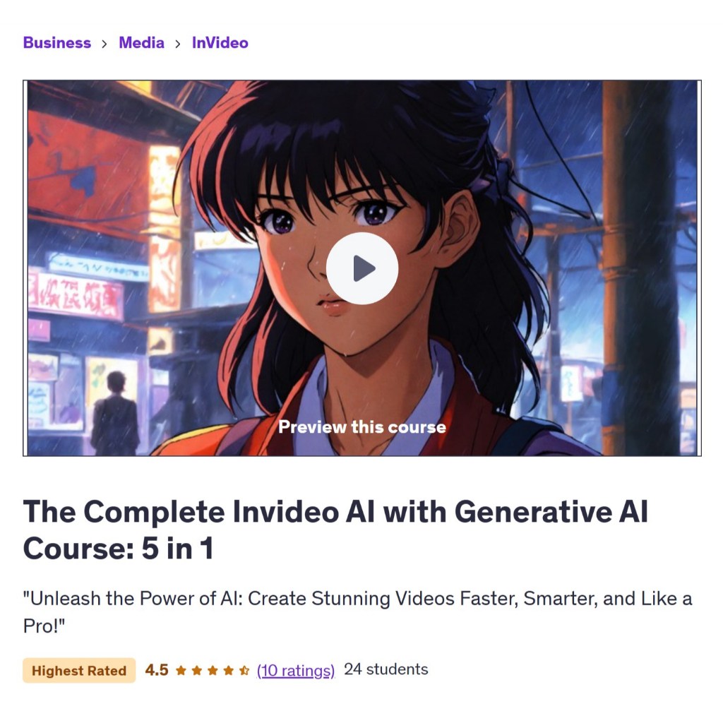 Make Ai Video Course - The Complete Invideo AI with Generative AI Course: 5 in 1