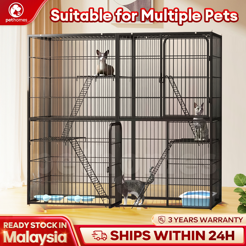 Sangkar Kucing Besar Murah Cat Cage Large 2 3 Tingkat 4 Level Rumah Kucing Pet Cage Cat Villa 猫笼