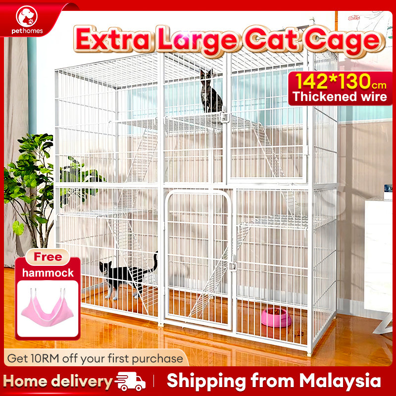 Sangkar Kucing Besar Square Tube 2 3 Tingkat 4 Level Cat House Rumah Kucing Cat Cage Large 大猫笼