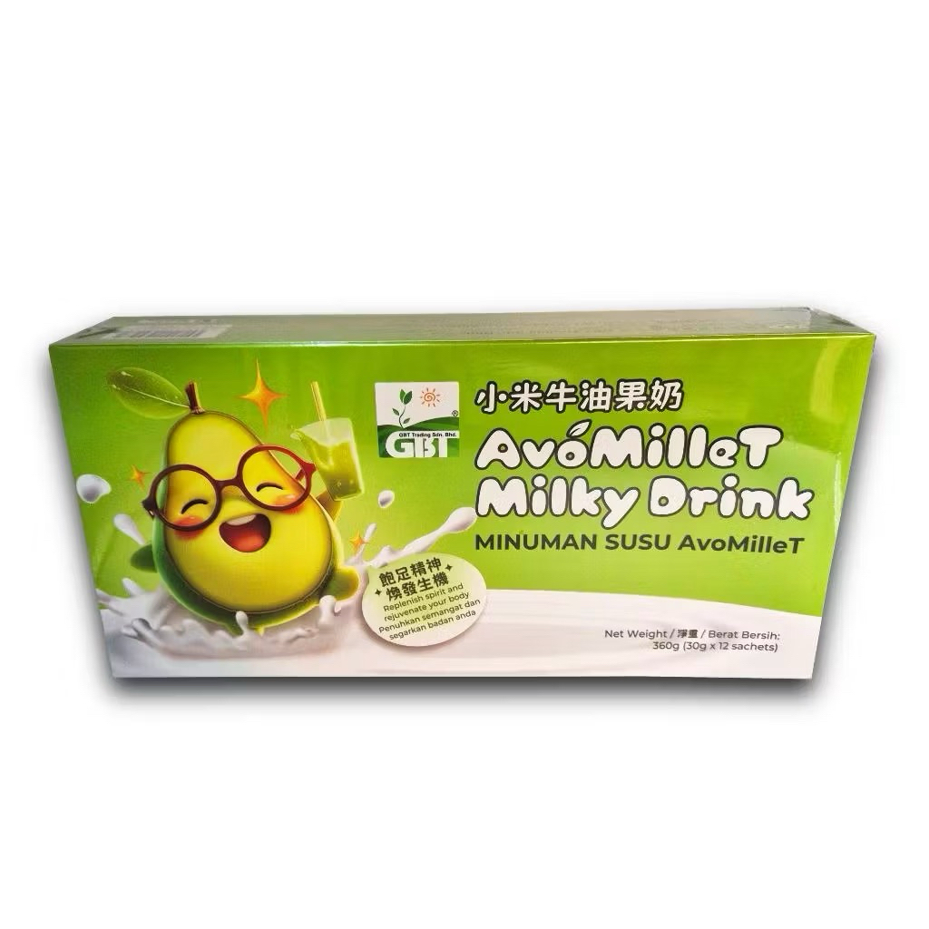 GBT AvoMillet Milky Drink / Minuman Susu AvoMillet小米牛油果奶 (30g x 12sachets)
