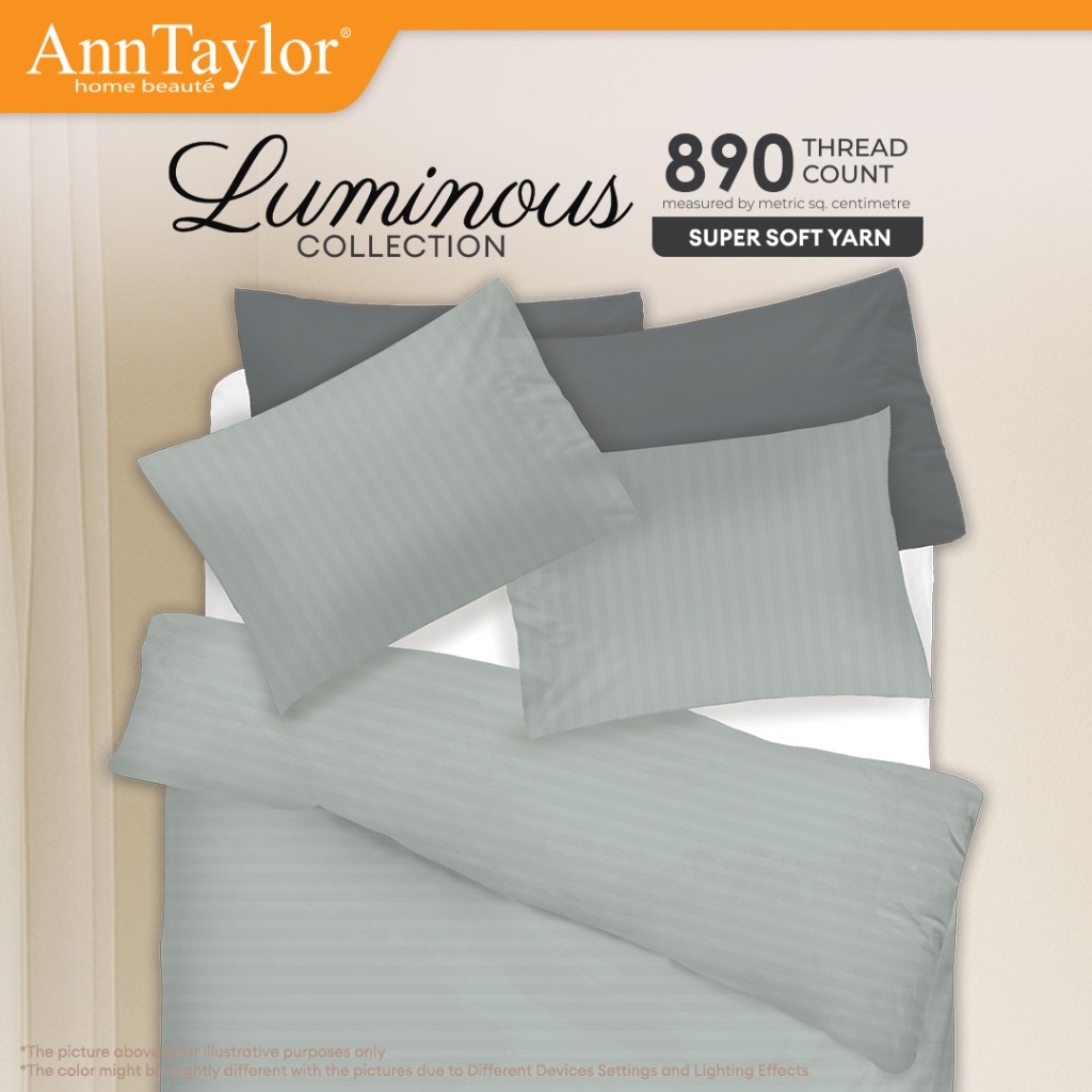 Ann Taylor Luminous Fitted Bedsheet Set | 890TC, Super Soft Yarn, Breathable & Anti-Static