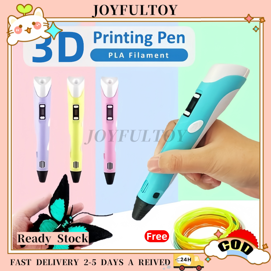 FREE Filament - 3D Printing Pen PLA Printing Doodle Arts Craft Drawing USB Pen Set LCD V2 Education RBT Starter Kit