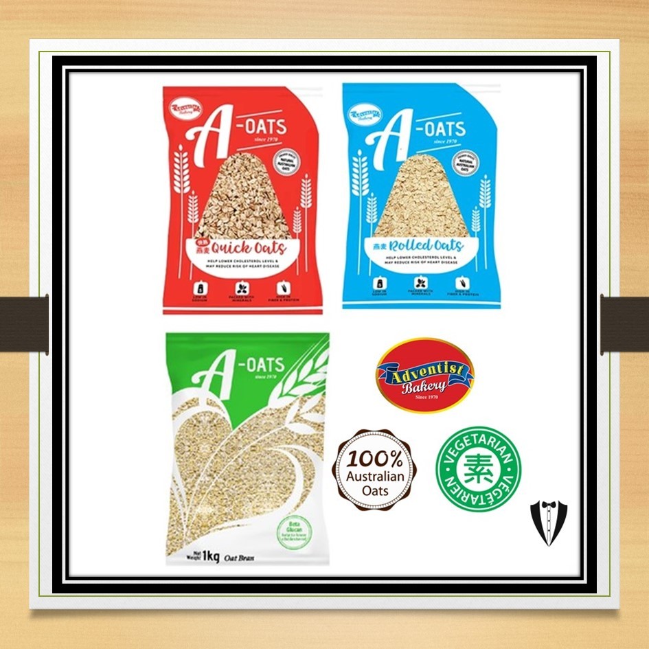 [EXP: 2027] PENANG ADVENTIST BAKERY A-OATS ROLLED OATS / QUICK OATS / OAT BRAN 1KG