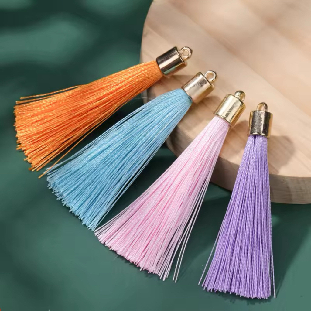 Tassel Jumbai Silk Polyster Tassel With cap Diy Handmade Use Bracelet Necklaces Keychain Hp strap Bag Decoration Earring