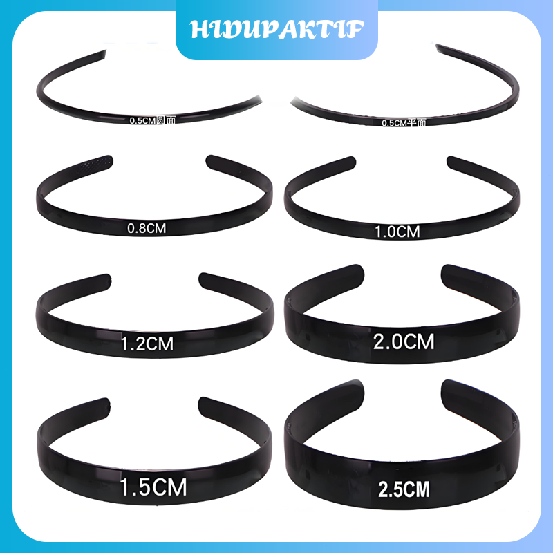 Headband Hitam Unisex Plastik Regang Fleksibel Nyaman Sesuai Lelaki Wanita Gaya Simpel Tetap Stylish