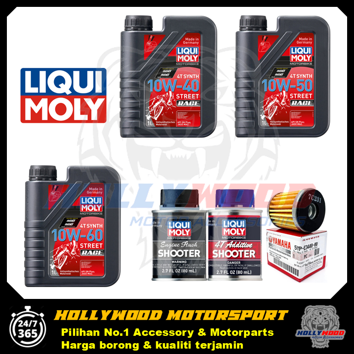 MINYAK HITAM LIQUI MOLY 4T FULLY SYNTHETIC 10W40 10W50 10W60 COMBO SET