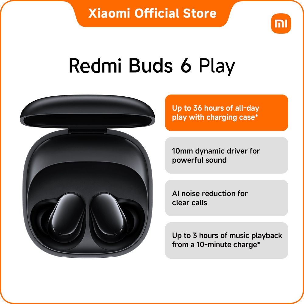 REDMI Buds 6 Play 10mm dynamic driver/up to 36h battery life*/AI noise reduction
