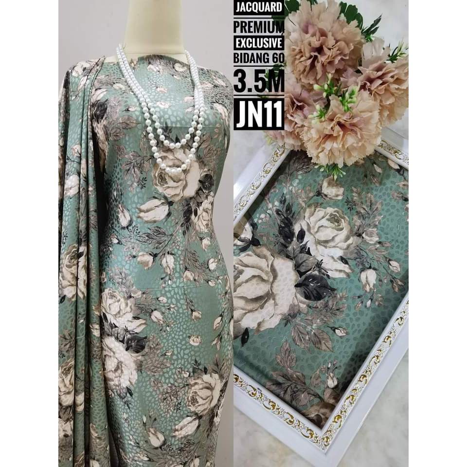 KAIN PASANG JACQUARD [ BUNGA ROSE] SILK 3.5 METER BIDANG 60 NUE PRODUCT 2025
