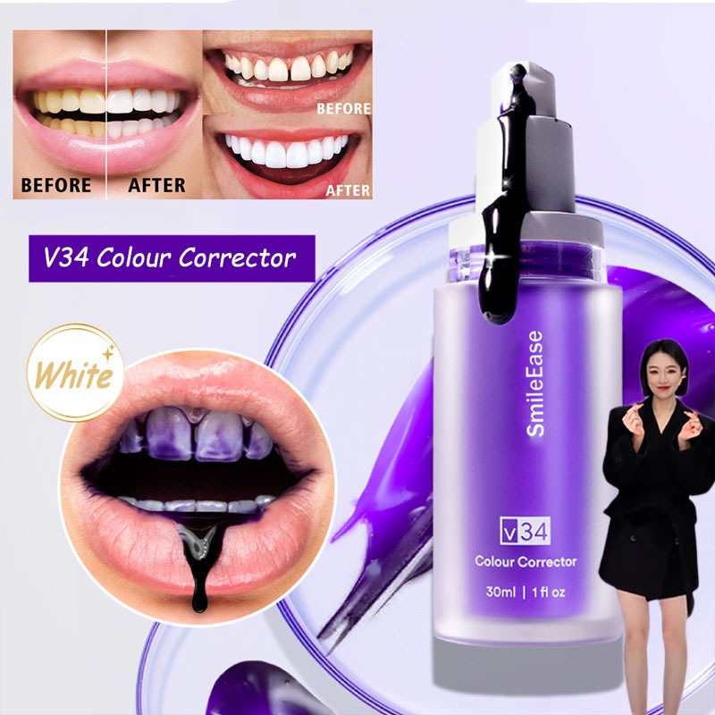 七老板推荐 hismile v34 toothpaste colour corrector my smile ubat gigi teeth whitening Purple Stain Removal Dr Roelof卢博士光学色修牙齿