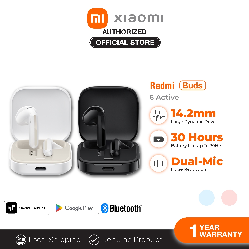 Redmi Buds 6 Active Dual-mic noise reduction/30 hours battery life/Bluetooth® 5.4