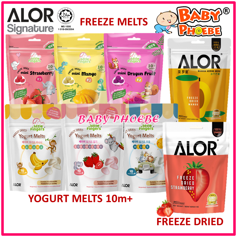 Alor Signature Freeze Dried Fruits Strawberry Mango Durian / Little Fingers Freeze Melts Mini Mango / Yogurt Melt