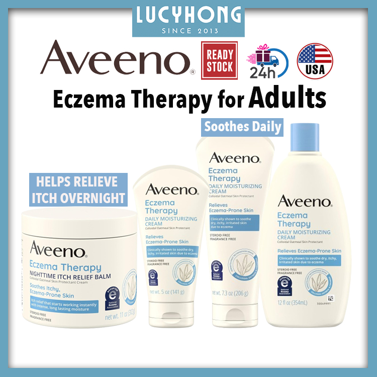 Aveeno Eczema Therapy Daily Moisturizing Cream/Itch Relief Balm for Sensitive Skin, Soothing Lotion, Dry, Itchy