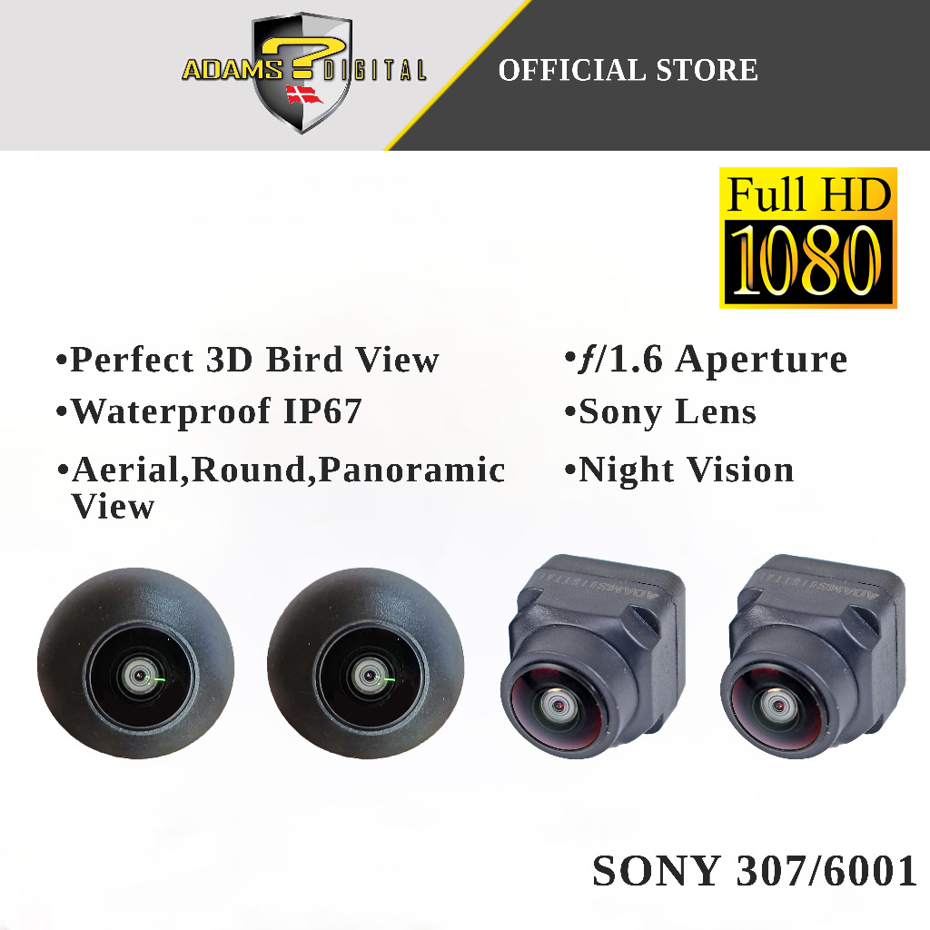 Adams Digital Sony Lens 307 360 Panoramic Camera 2D/3D 360 Car Camera Full HD 1080p