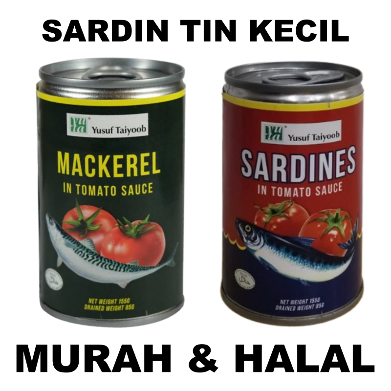 YUSUF TAIYOOB SARDIN DALAM TIN 150G HALAL KELUARAN MUSLIM MURAH TIN KECIL SARDINE IN TOMATO SAUCE