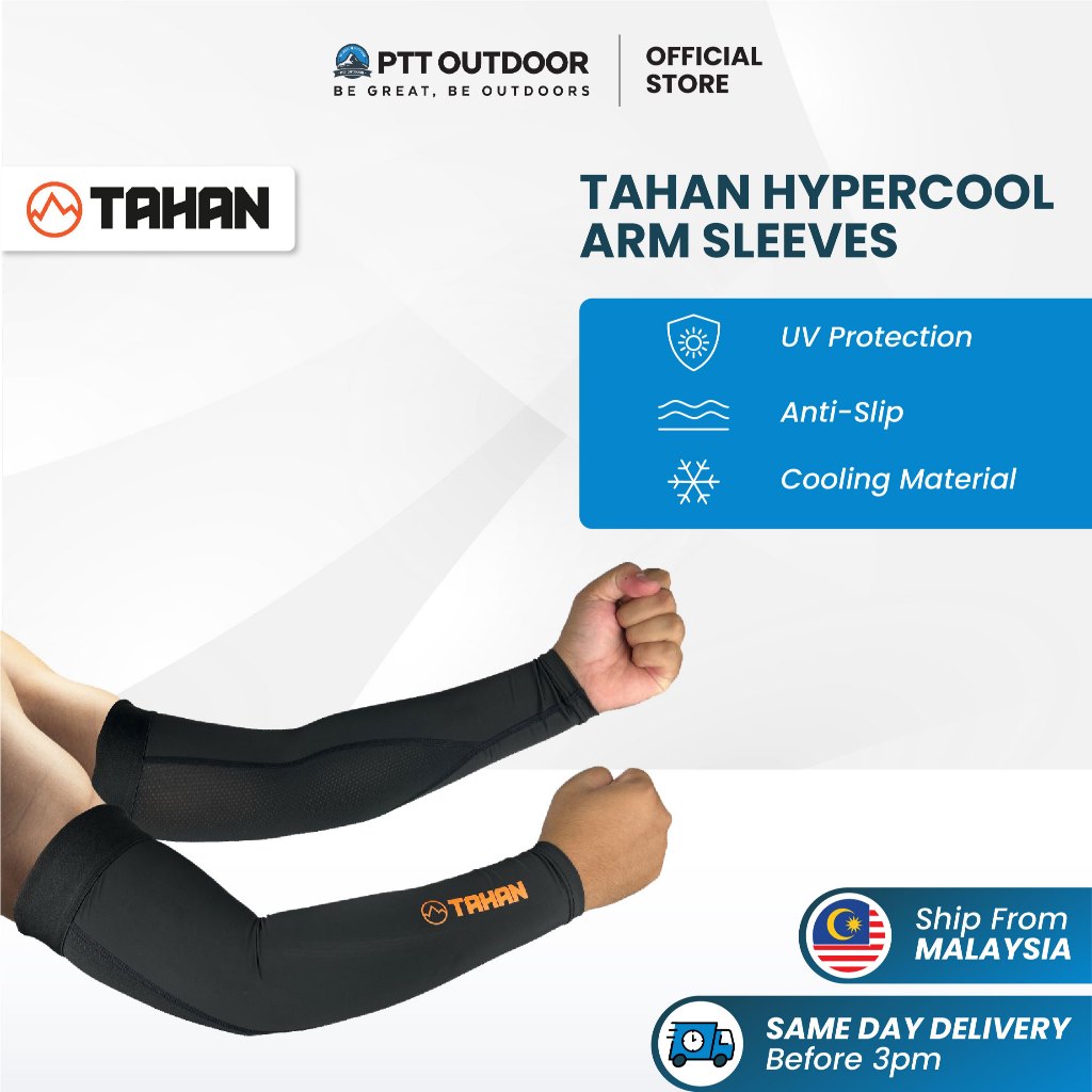 TAHAN Hypercool Arm Sleeves [PER PAIR] UV Protection Handsocks For Fishing, Cycling