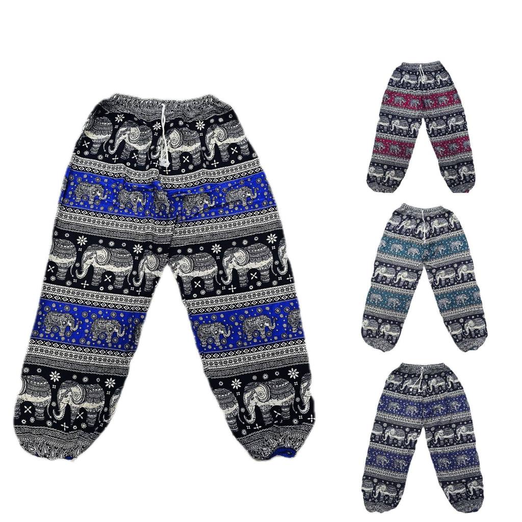 Thai Elephant Unisex Harem Pants | Ethnic Batik Style Long Pants (Free Size) / 泰国大象图案男女同款哈伦裤 | 巴迪布民族风长裤 (均码)