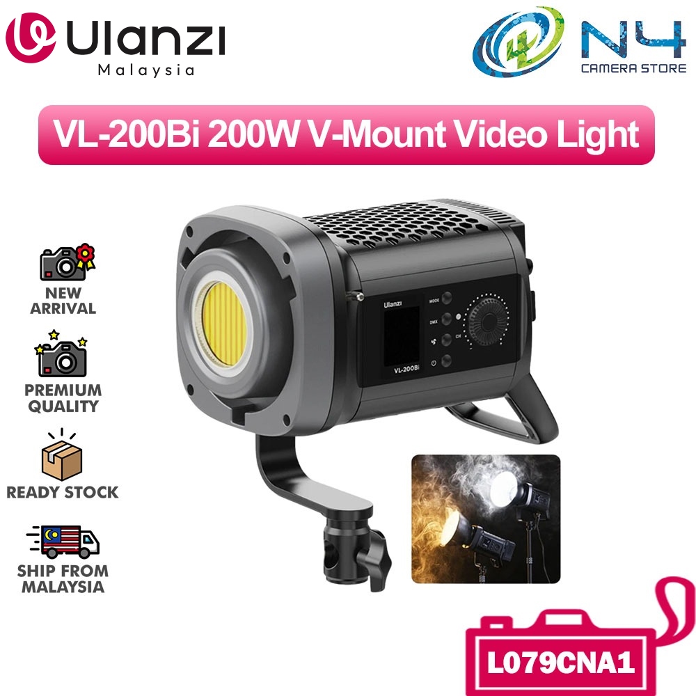 Ulanzi VL200 VL-200Bi 200W V-Mount COB Video Light Wireless APP Control 2700K-6500K Video Light L079CNA1 P015