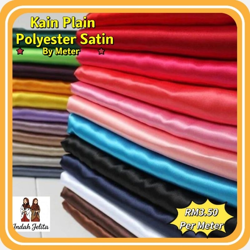 Kain Polyester Satin ( Bidang 45inch)