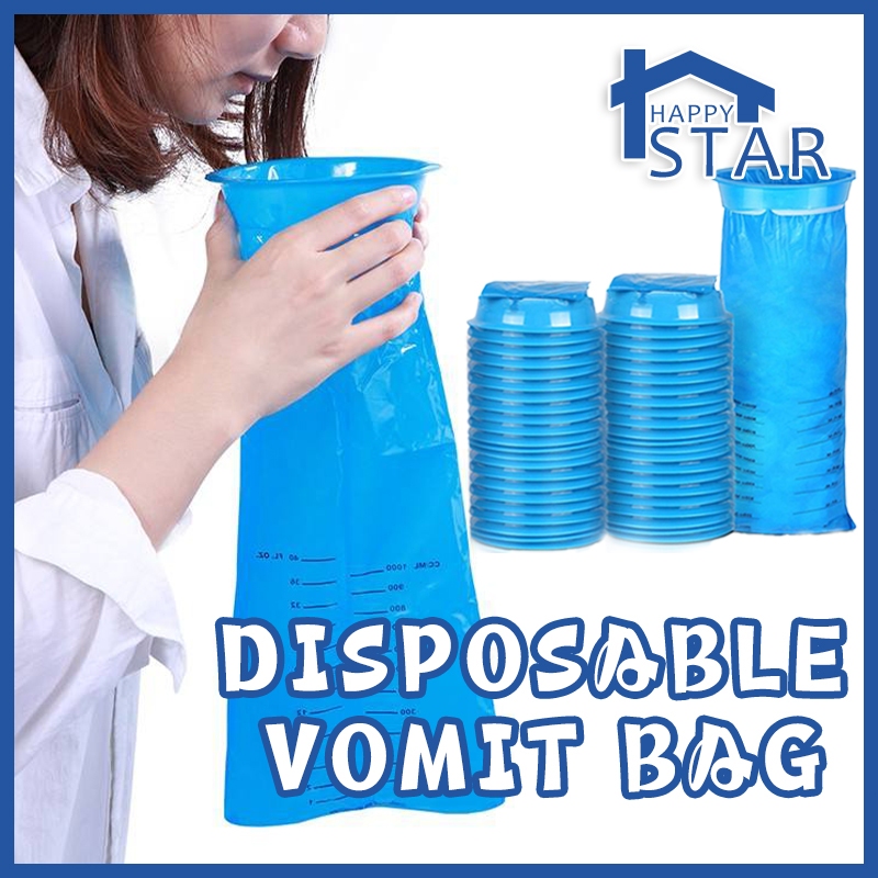 [1pcs] 1000ml Disposable Vomit Bag Sickness Bag Emergency Toilet Urine Bag Band Beg Muntah 呕吐袋 车用密封便 应急呕吐物袋
