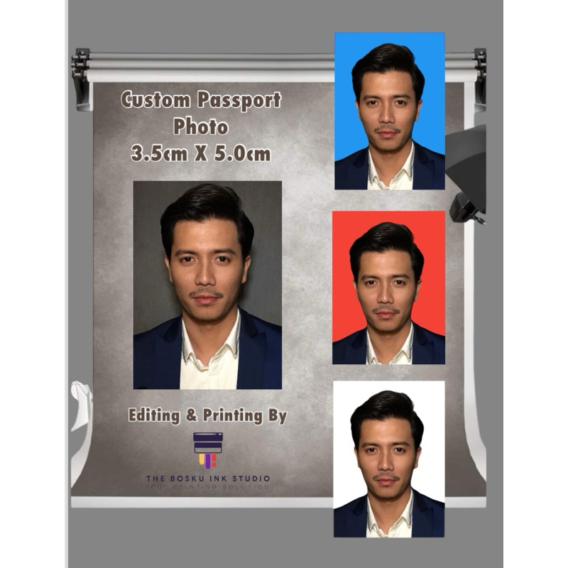 CUCI GAMBAR PASSPORT PHOTO /PASSPORT/ LESEN/ RESUME/ 4R (FREE EDIT BACKGROUND)