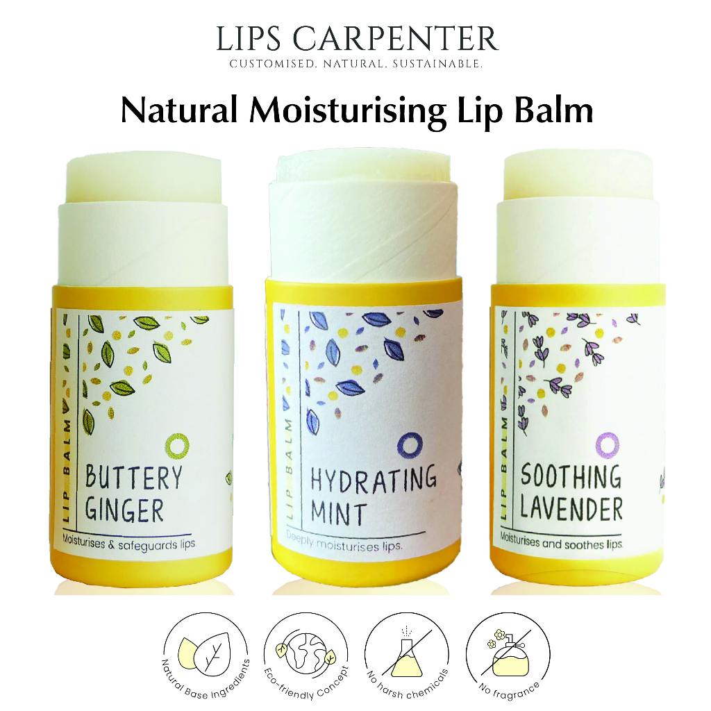 Lips Carpenter [Ready Stock] Moisturising Lip Balm 6g - Lip Treatment Eco-friendly Lip Balm Dry Lips