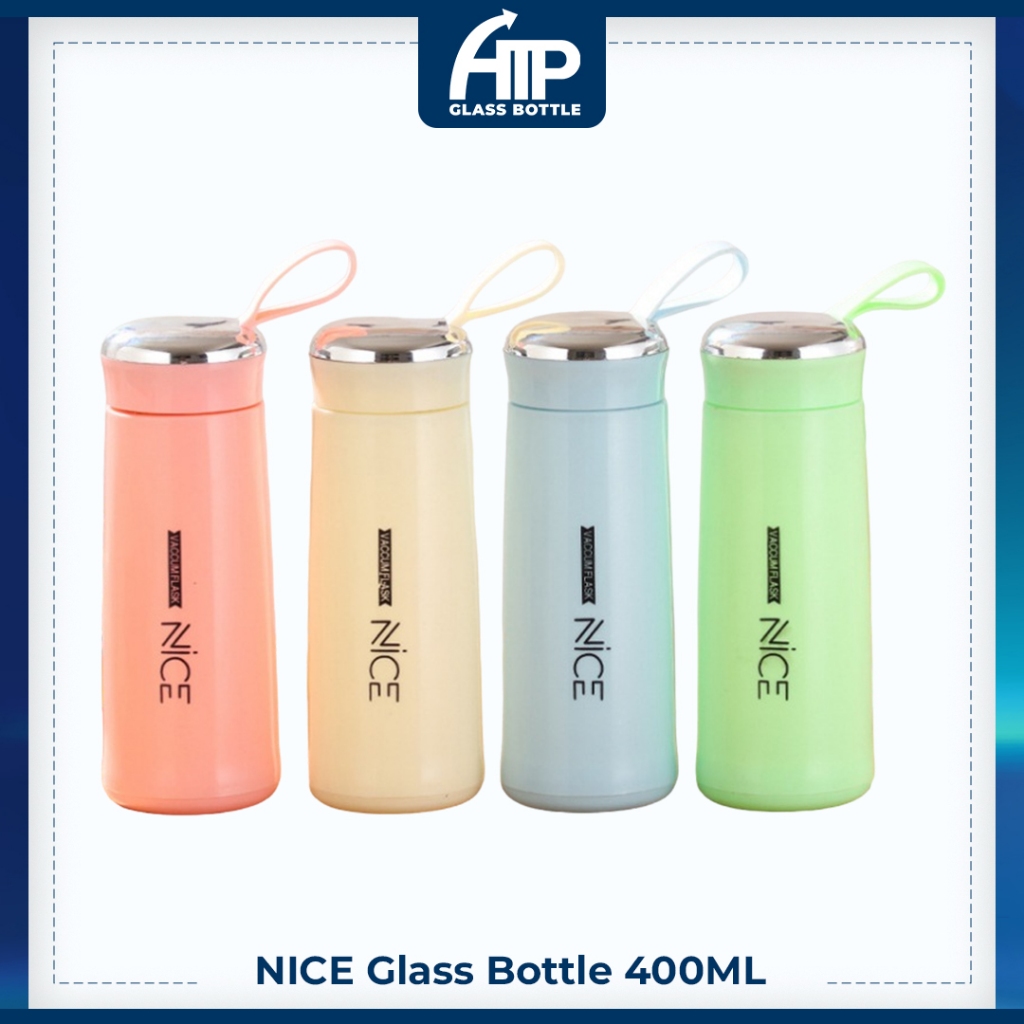 400ml ATP Glass Bottle Nice Design Insulated Tumbler Coffee Travel Mug Vacuum Insulated Glass Cup Simple Student Office