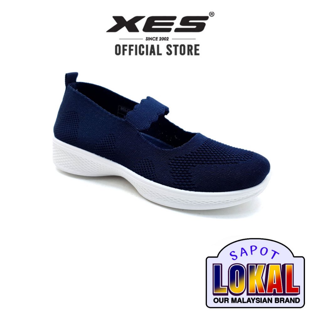 XES Ladies BSLCLS01 Stylish Slip On Sneakers (Pink/Navy)