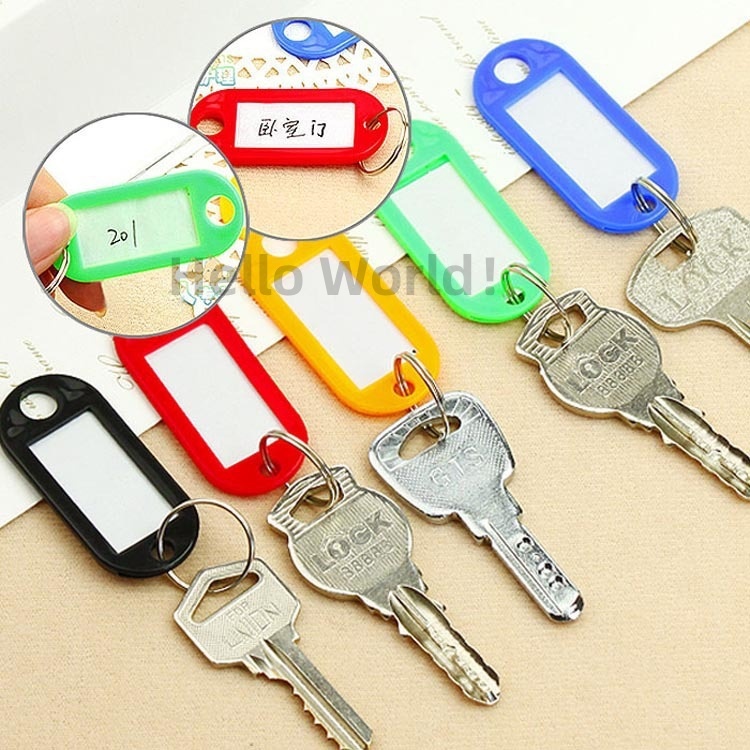 Plastic Key Tag Keychain Label School Office Room ID Name Phone Number Keys Tags Marker Organizer钥匙牌