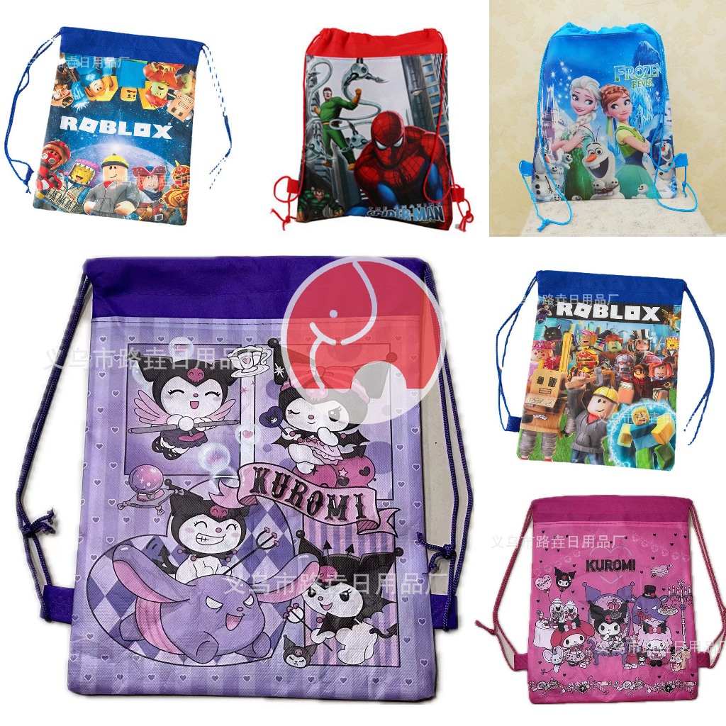 Drag Backpack Cartoon Goodies Bag Loot Bag Birthday Gift Kids Bag Travel Shoulder Bags Beg Galasawstring B