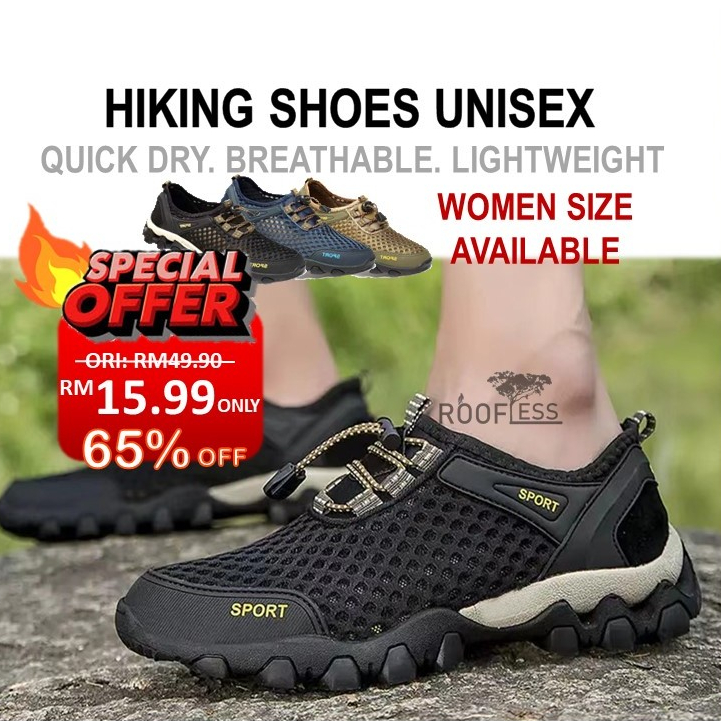 ROOFLESS Hiking Shoes Kasut Hiking Trekking Shoes Kasut Mendaki Waterproof Shoe Outdoor Camping Water Rafting Fishing