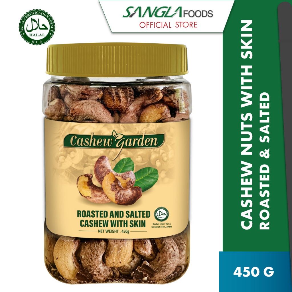 Cashew Garden Roasted & Salted Cashew Nuts with Skin 450G