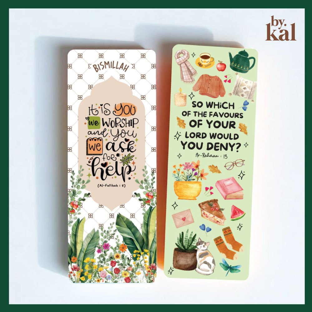 1pcs Bookmark with Islamic Quran Quote Motivational / Inspirational Theme / Penanda Buku Dengan Kata-kata Motivasi Islam