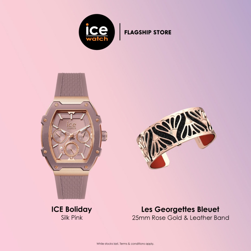 [Shopee Exclusive] Ice-Watch ICE boliday Silk Pink + Les Georgettes Set