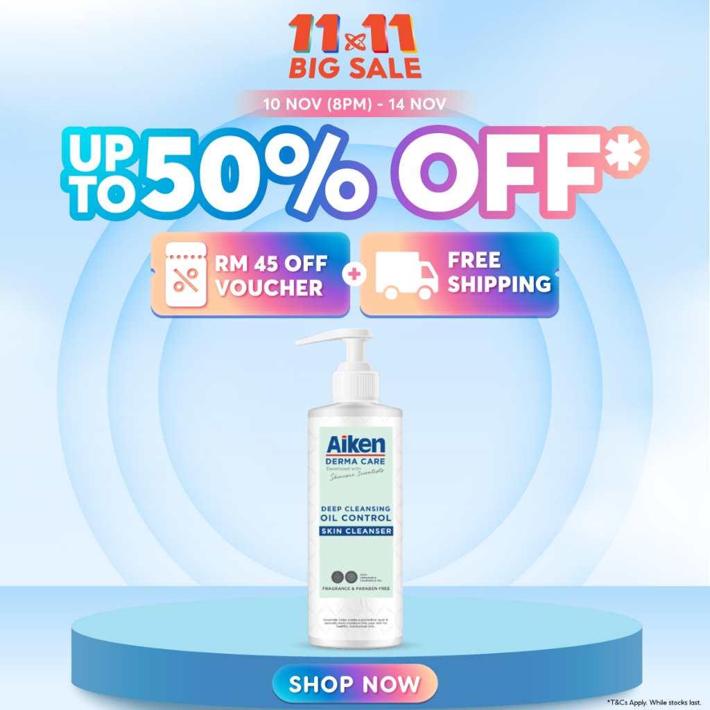 Aiken Derma Care Deep Cleansing Oil Control Skin Cleanser 150g | For face & body |Ceramide | Unclog pores |Control sebum