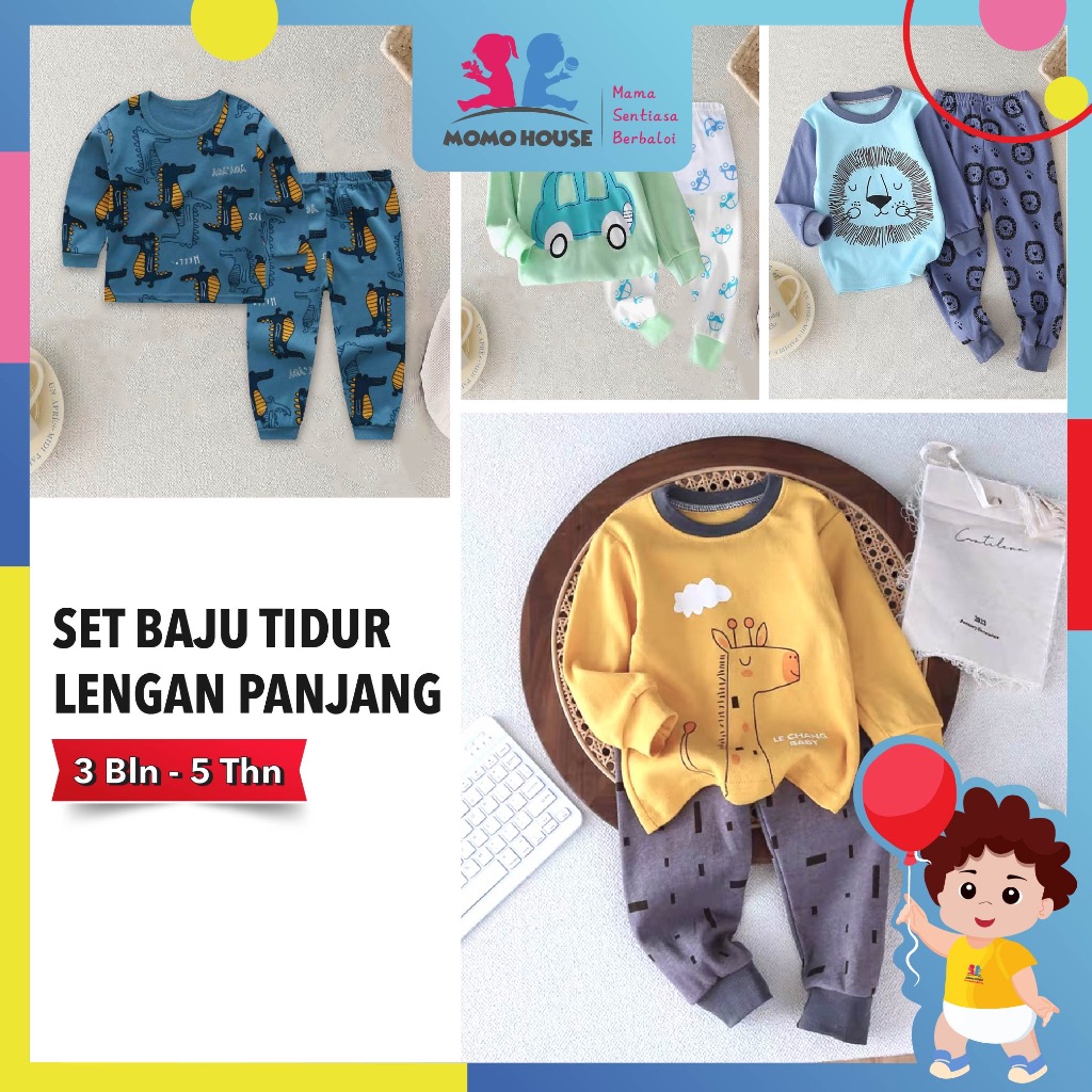 Newborn Pyjamas Baby Sleepsuit Long Sleeve Set Baju Tidur (BM003)