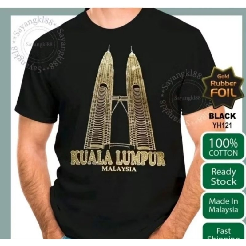 KLCC T-shirt for men Kuala Lumpur Malaysia Twin Tower T-shirt for men cotton