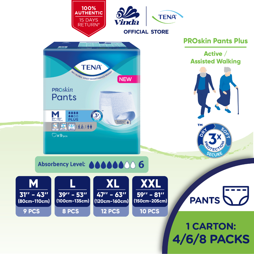 TENA PROskin Pants Plus Adult Diaper M54/L48/XL48/XXL80