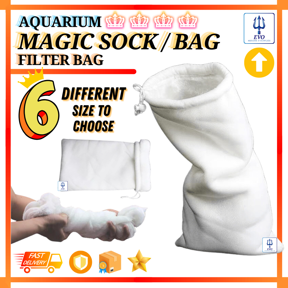 Ready StockAquarium Magic Filter Sock Durable Polyester Fiber Felt Bag for Fish Tank/Aquarium Tank Clear / 鱼缸魔袋魔毯 EVO