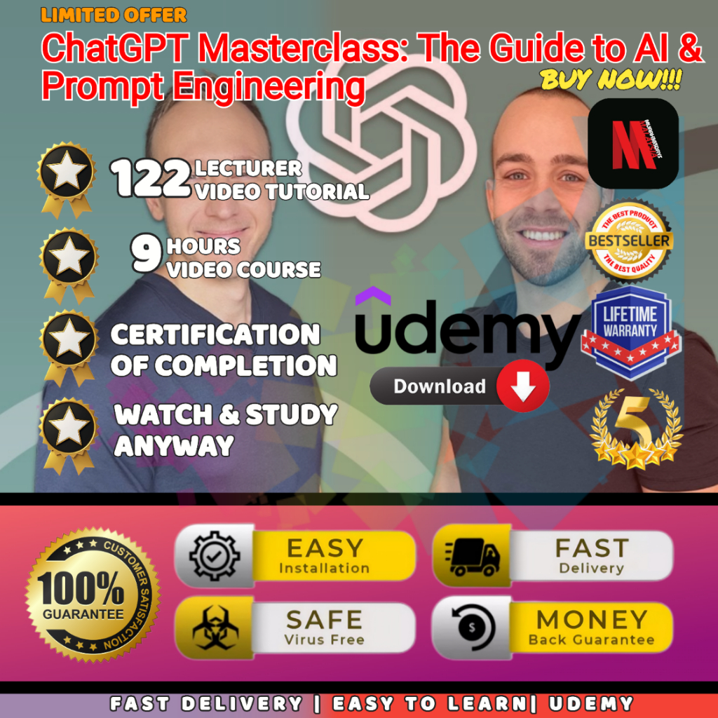 No. 1 (Video Courses)🔥Original Price RM269.90🔥| ChatGPT Masterclass: The Guide to AI & Prompt Engineering