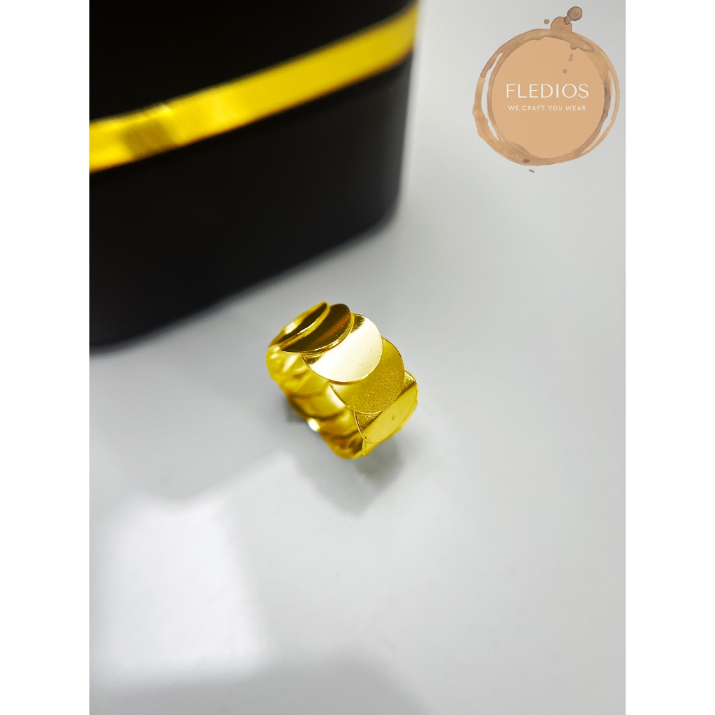 Fledios Cincin Emas 916 Cincin Emas 916 Cincin Emas 916 Tulen 916 Gold Ring Original 916 Ring Cincin Belah Rotan