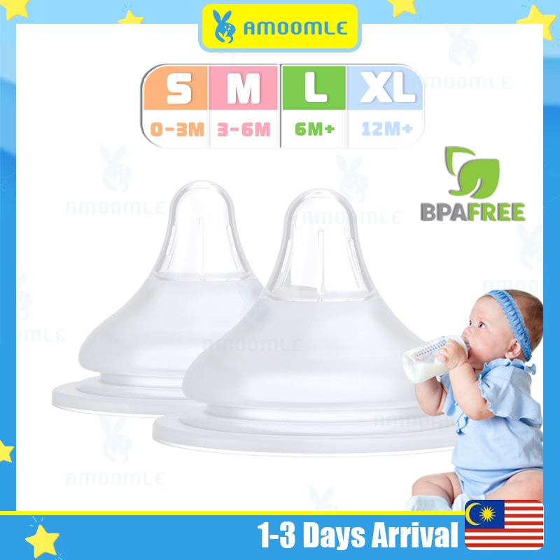 5Pcs Baby Wideneck Bottle Nipples for Newborns Feeding Nipple Replacement Teats Pacifier Anti-Colic BPA FREE