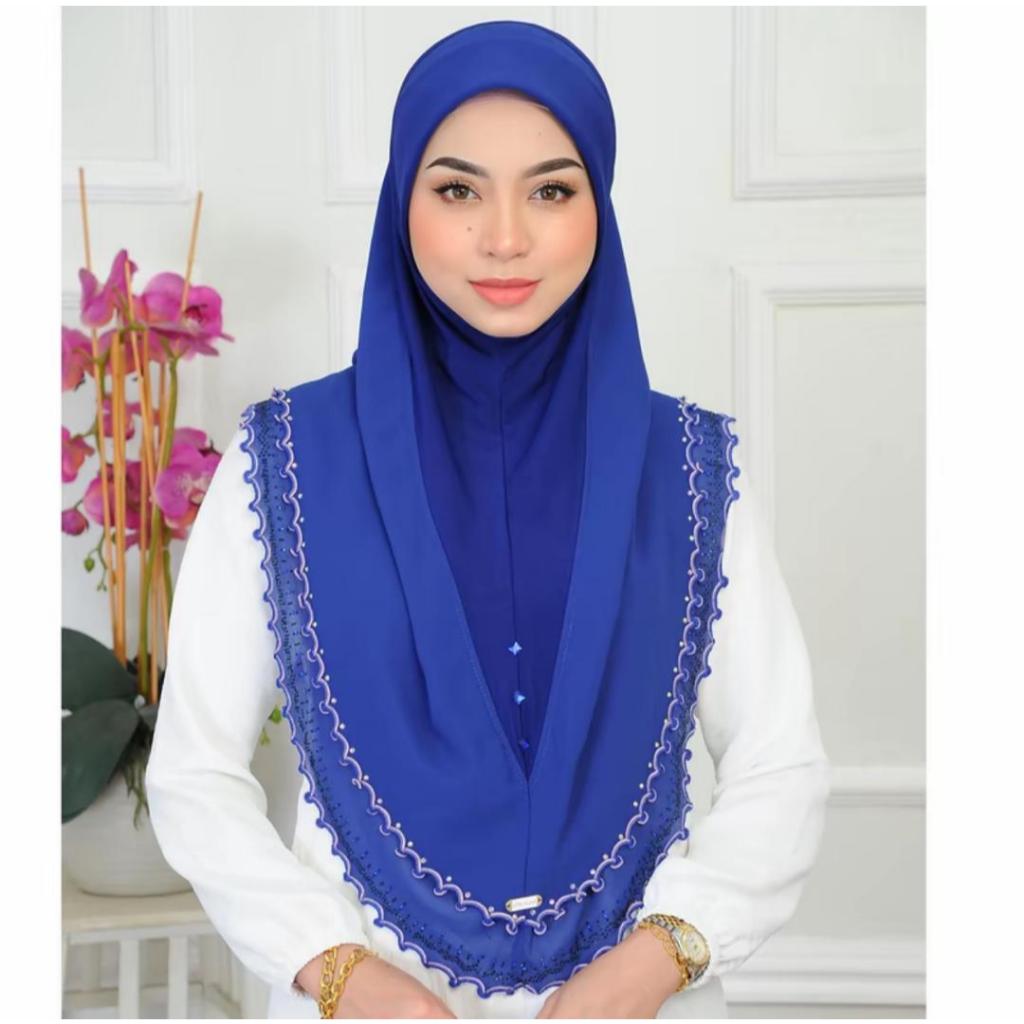 SARUNG AZRA CHIFFON 2 LAYER WITH SULAM AWNING SCUBA BY IRENHIJAB EXCLUSIVE