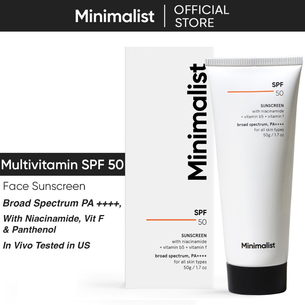 Minimalist Multivitamin SPF 50 PA++++ Sunscreen | With Niacinamide & Panthenol | 0 White Cast | In Vivo tested in US