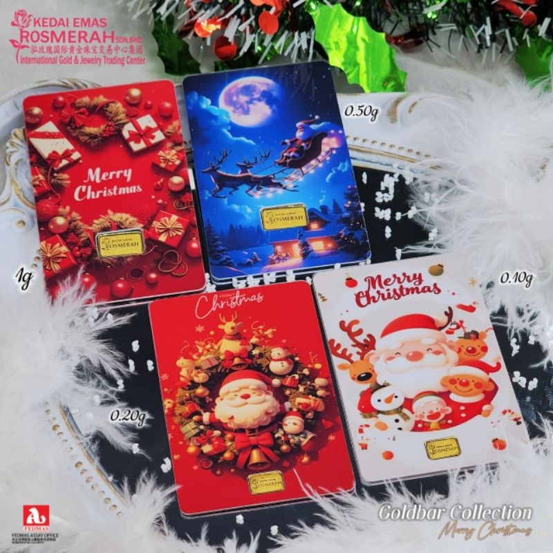 KEDAI EMAS ROSMERAH 999.9 GOLD BAR MERRY CHRISTMAS EDITION