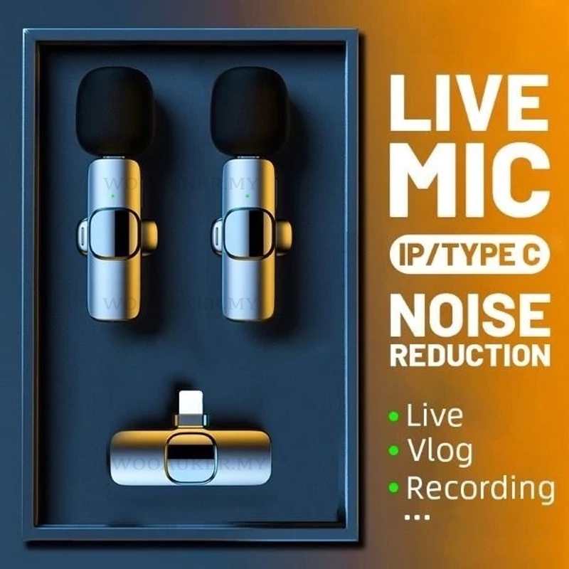 Wireless Lavalier Microphone for Phone Vlogging Cellphone Lapel Microphone Portable Noise Cancelling Mini Mic 無線領夾麥克風