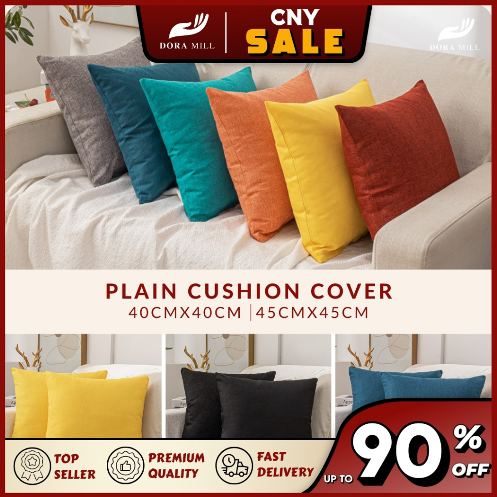 DORAMILL Plain Colour Cushion Cover | Square Throw Pillow Case / Sofa Cushion Cover Sarung Kusyen Home Decor BZ#3