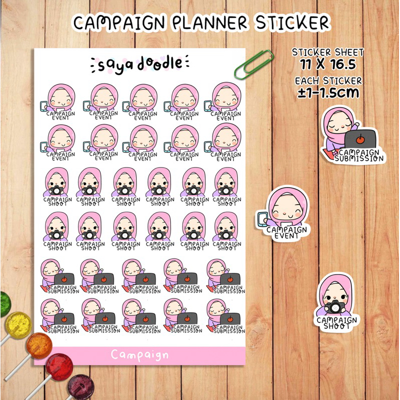 Influencer Campaign Planner Stickers Submission Shoot Campaign Event Doodle Local artist