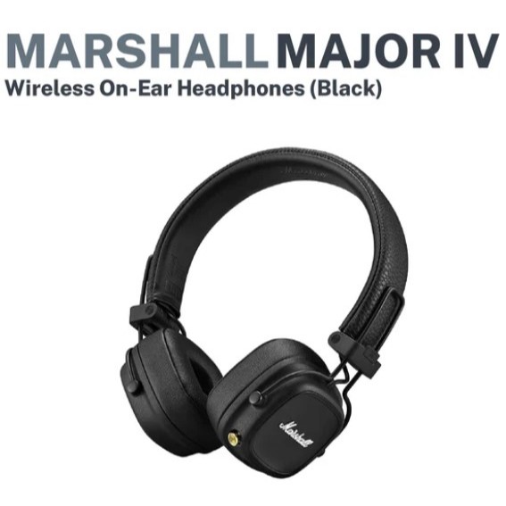 Marshall Major 4 BLACK COLOUR Wireless Bluetooth Headphones Deep Bass Foldable Pop Rock Retro Music Microphone OEM GRADE