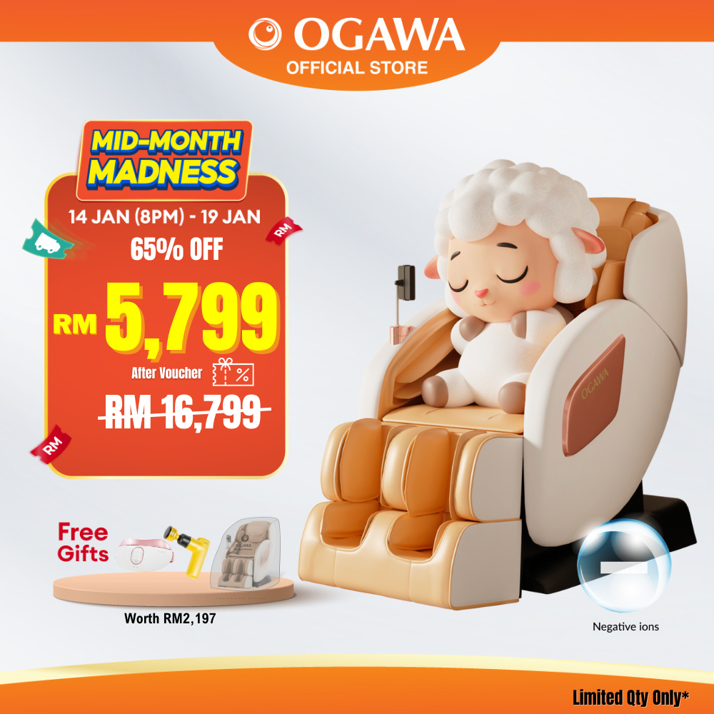 Ogawa Retreax Ionic Contemporary Massage Chair [Free Bellax + Turbo + Massage Chair Cover]